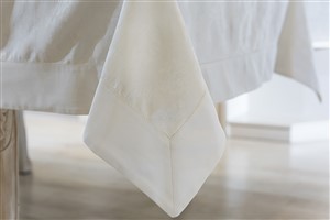 Table Cloth Serpme Gül Desenli Antika Dikişli 160*260 Cream