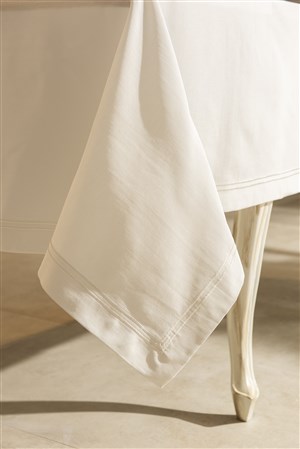 2 Sıra Pikolu Masa Örtüsü 160*260 Beyaz-Beyaz