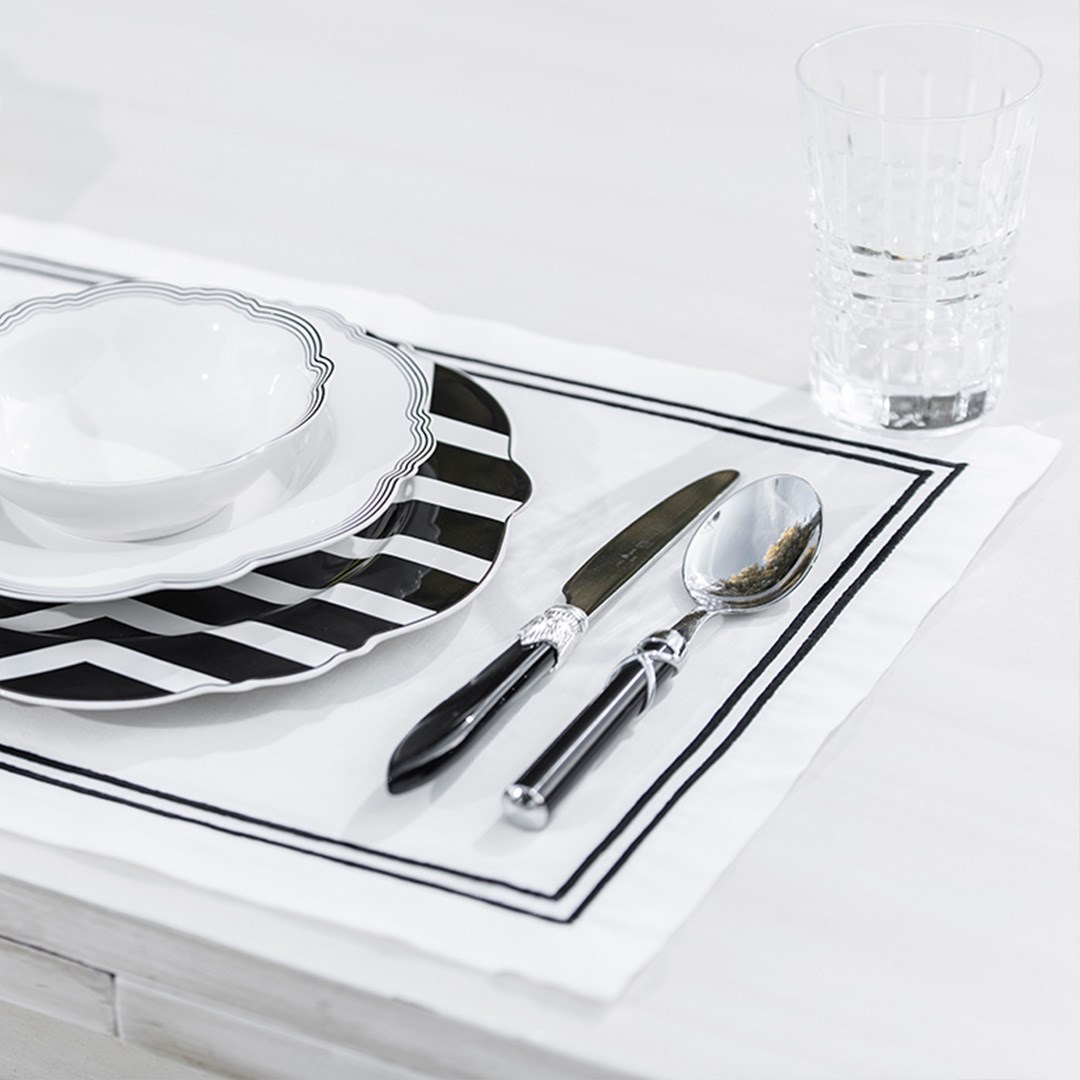 2 Sıra Pikolu Amerikan Servis 2'li Paket 35*50 By Siyah