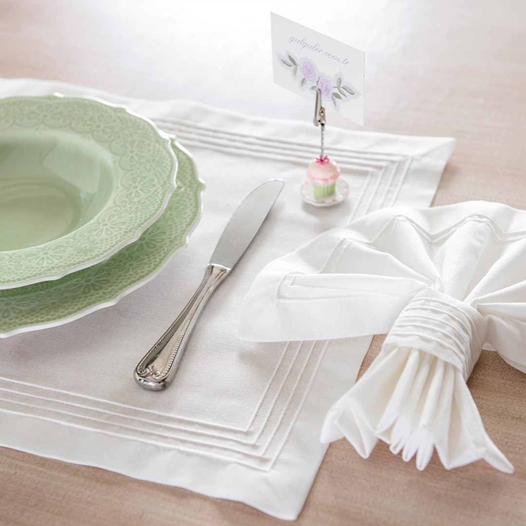 Amerikan Servis Nervür Dikişli 2li Paket 35*50 Beyaz