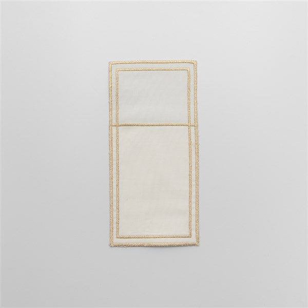 Cutlery Cover Plain Pico Lines White-Gold