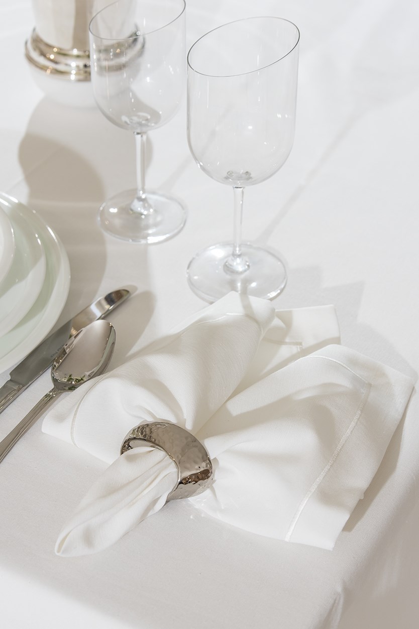 Peçete Düz Pikolu 4'lü Paket 45*45 Beyaz-Beyaz