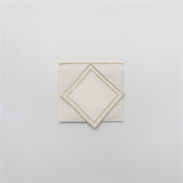 Coaster,Set of 8,Pico Line White-Gold