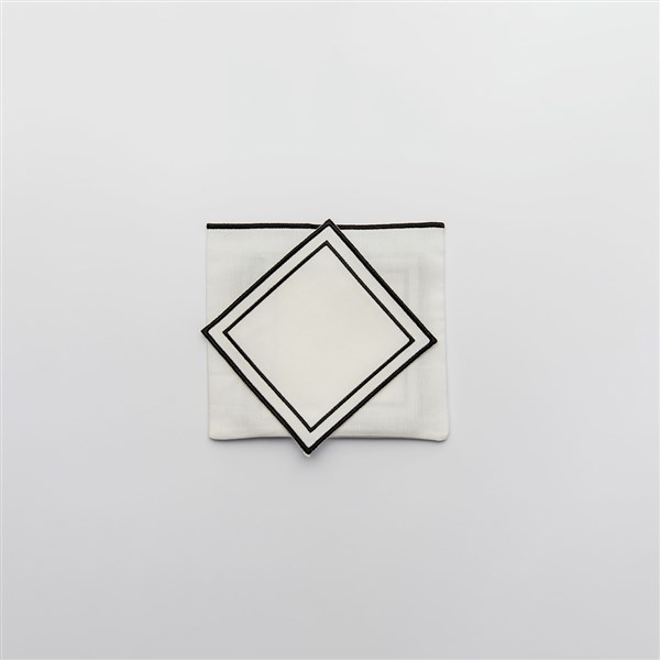 Coaster,Set of 8,Pico Line Wh-Black