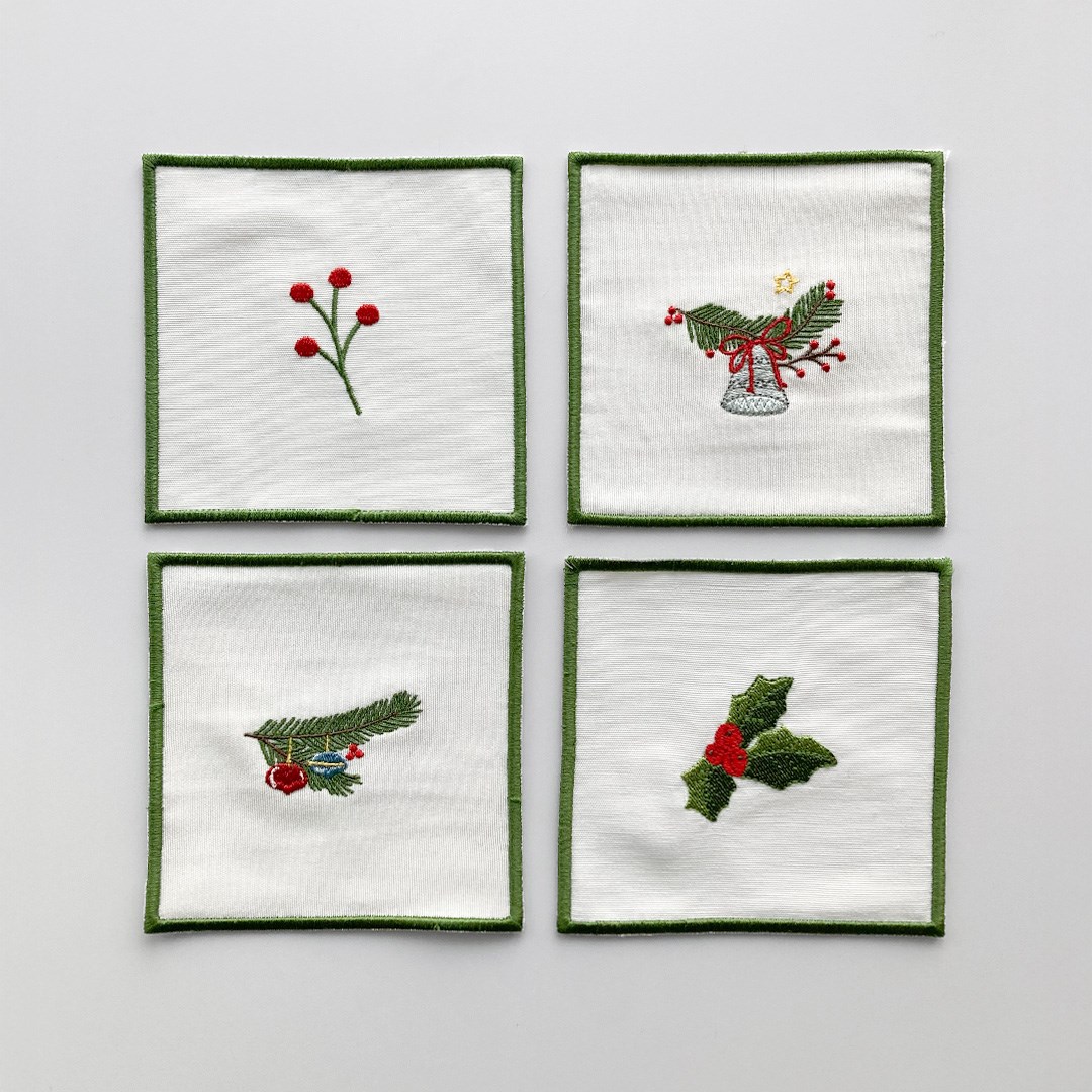 Nakışlı Bardak Altlığı 4'lü Yılbaşı By Yeşil