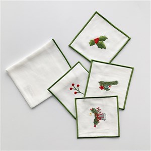 Nakışlı Bardak Altlığı 4'lü Yılbaşı By Yeşil