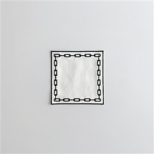 Nakışlı Bardak Altlığı 6'lı Zincir By Siyah