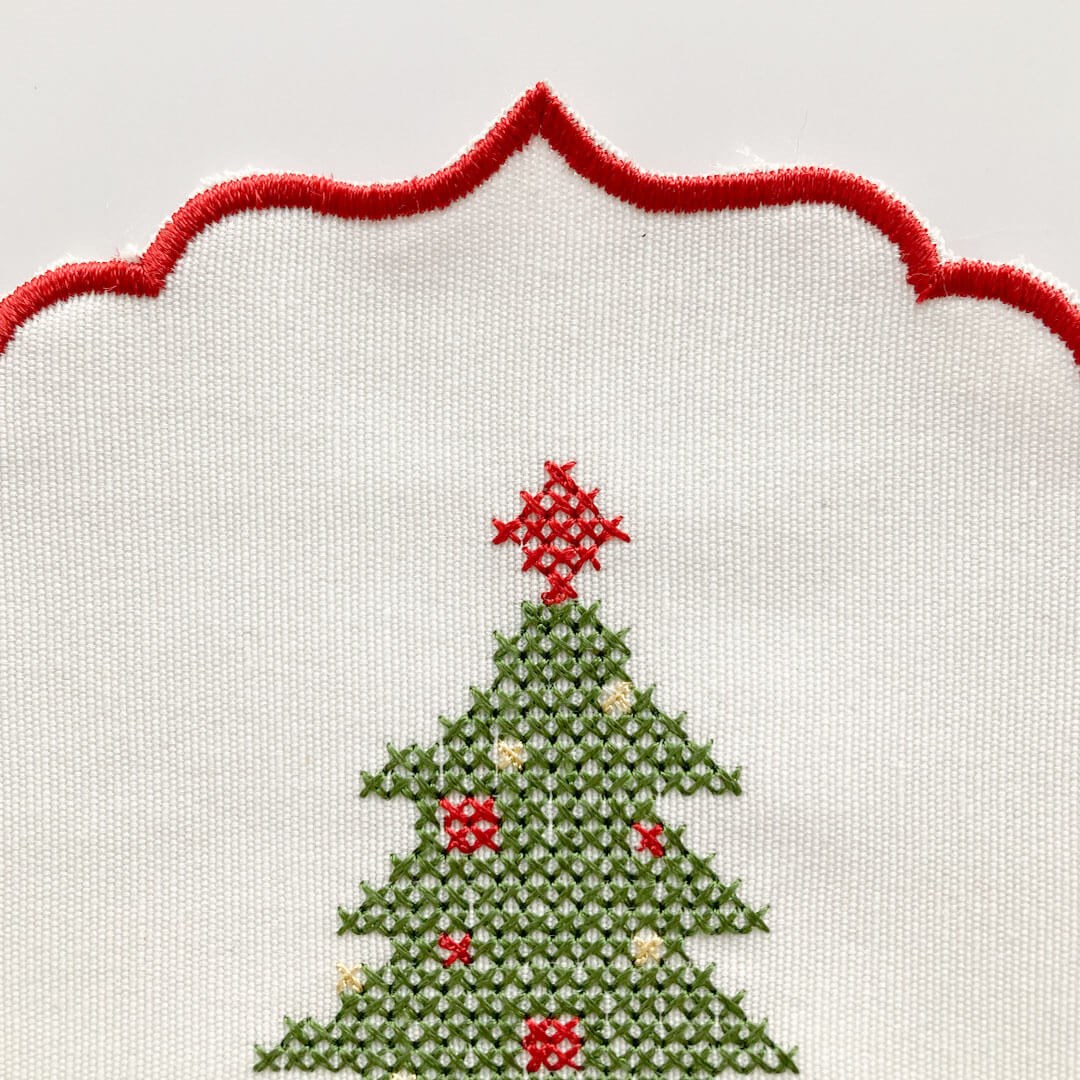 Nakışlı Bardak Altlığı - Çam Ağacı Renkli