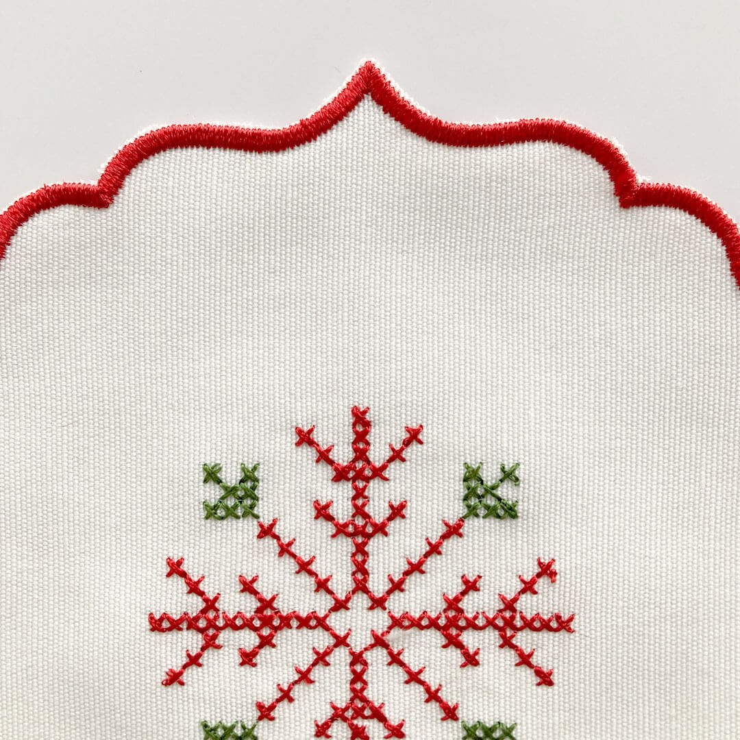 Nakışlı Bardak Altlığı - Kar Tanesi Renkli