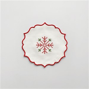 Nakışlı Bardak Altlığı - Kar Tanesi Renkli