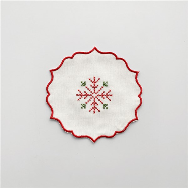 Nakışlı Bardak Altlığı - Kar Tanesi Renkli