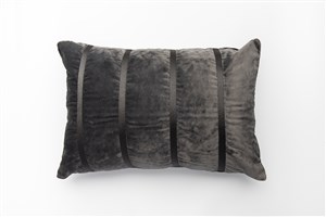 Velvet Striped Cushion Antrasit