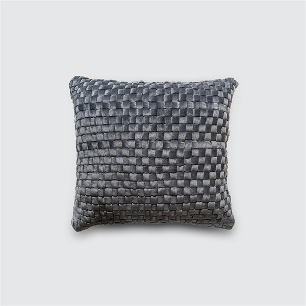 Kadife Kırlent Hasır Örgü 44*47 cm Antrasit