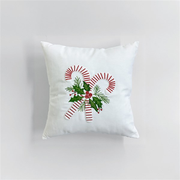 Kırlent Nakışlı Baston Şeker Beyaz