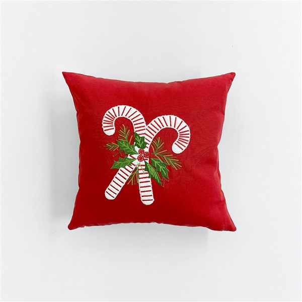 Kırlent Nakışlı Baston Şeker Kırmızı