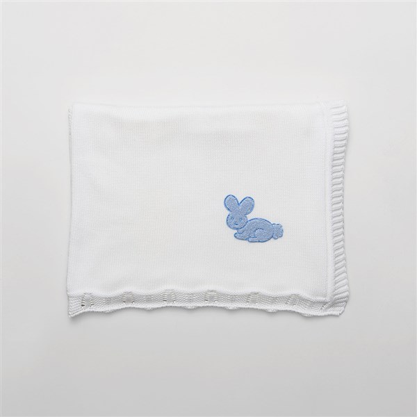 Baby Blanket Tavşanlı White-Blue