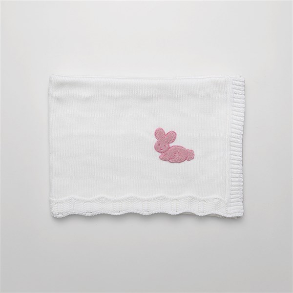 Baby Blanket Tavşanlı White-Pink
