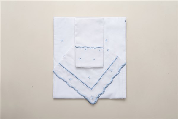 Baby Duvet Cover Set Polka Dot White-Blue