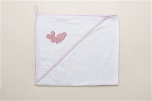 Baby Towel Tavşanlı White-Pink