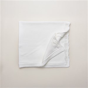 Bebek Battaniye Triko Düz Beyaz