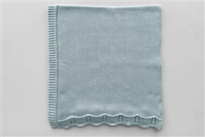 Bebek Battaniye Triko Düz Mavi