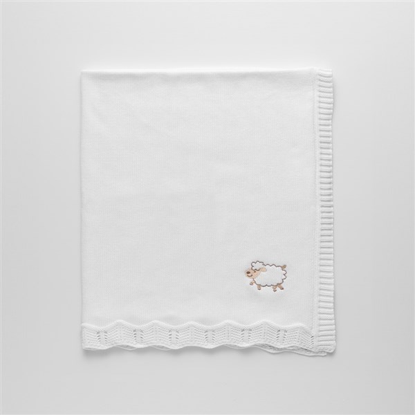 Bebek Battaniyesi Triko Kuzu Beyaz-Bej