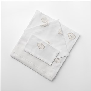 Bebek Nevresim Takımı Bulut Beyaz