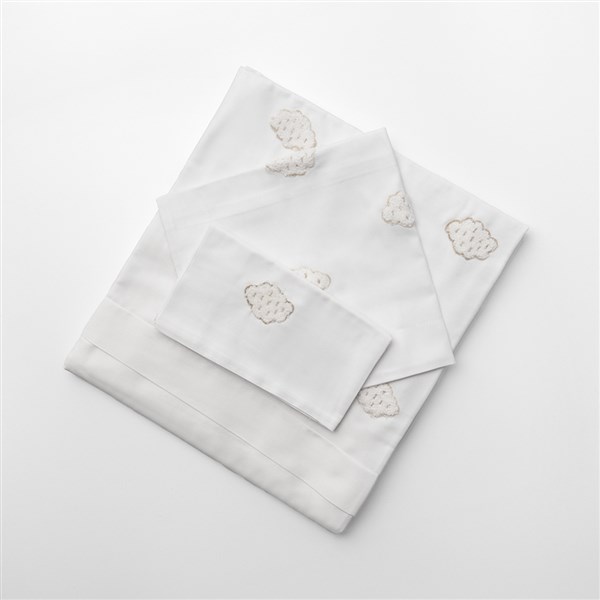 Bebek Nevresim Takımı Bulut Beyaz