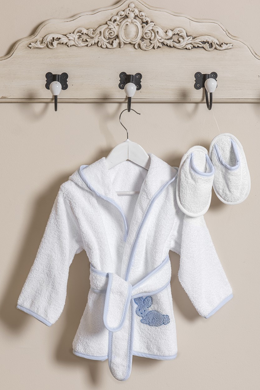 baby bathrobe and slippers