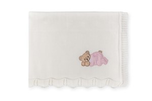 Baby Blanket Yatan Ayıcıklı White-Pink