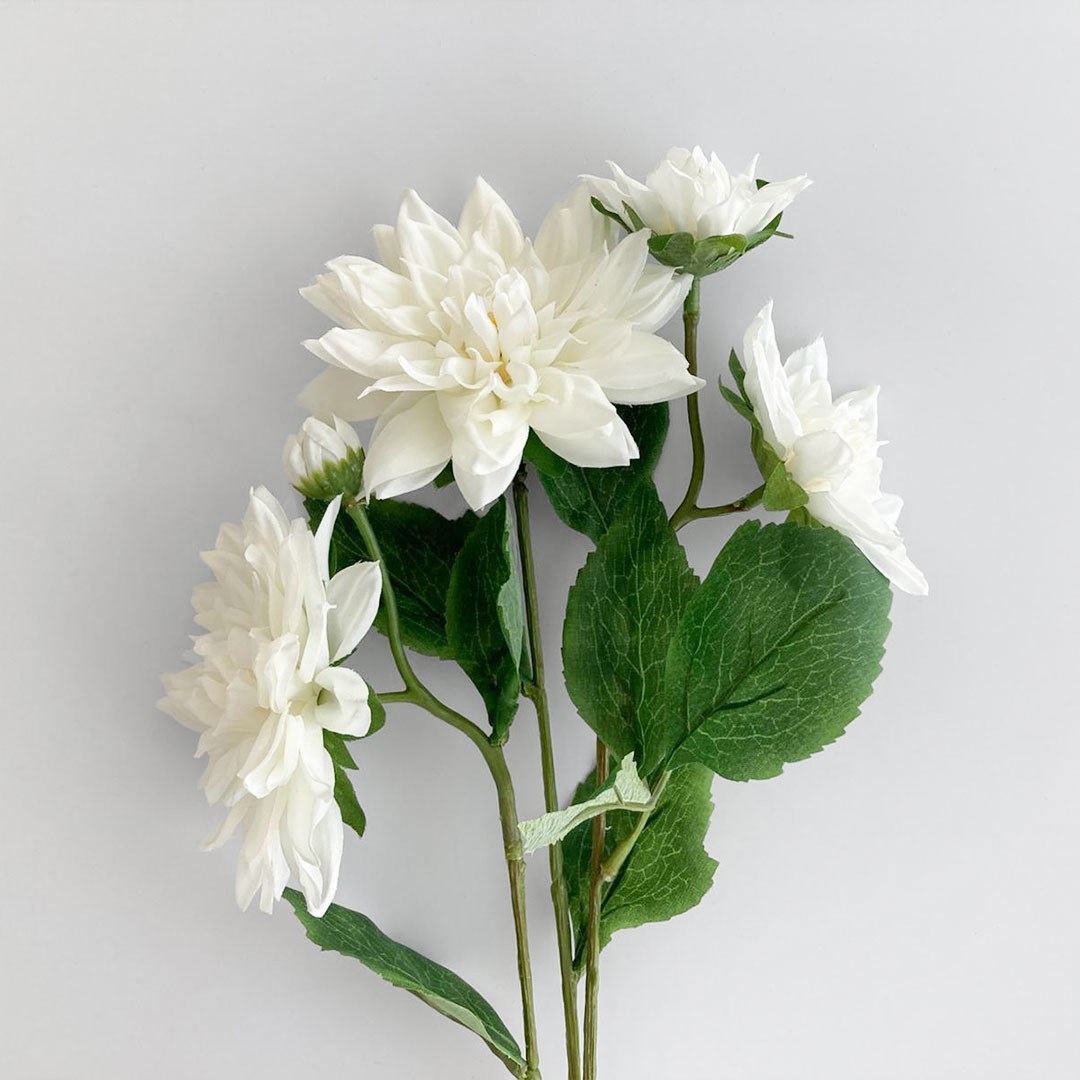 Dahlia Dal Dekoratif Çiçek 70 cm White 33-2348WH Beyaz