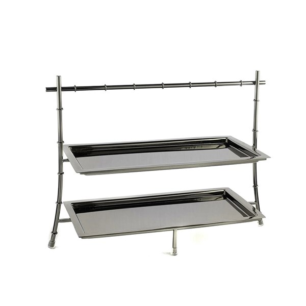 Smoked Metal 2 Tiered Serving Plate 42x17x30 cm P364.330668