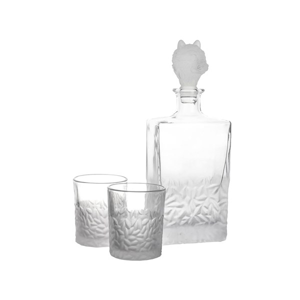 Iced Wolf Glass Whiskey Set 3 Piece 800 ml - 280 ml P361.101579
