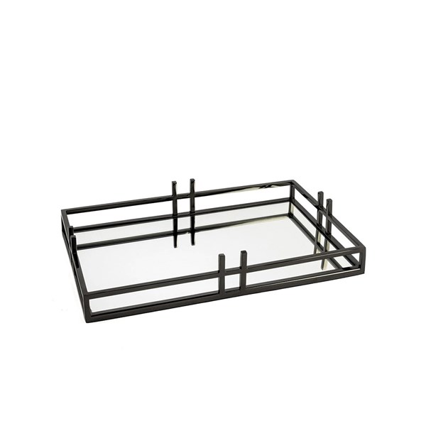 Black Metal Mirrored Tray 41*26*7 cm P256.108691