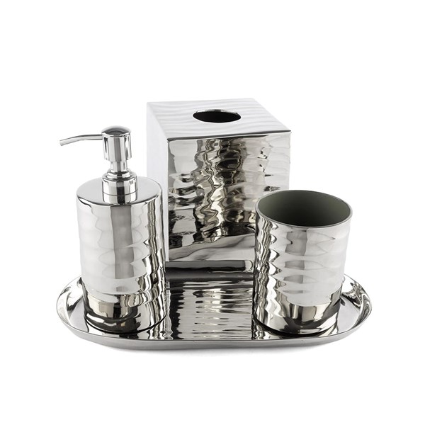 Ciara Gümüş Tepsili Banyo Seti 30x15x20 cm P220.103900 