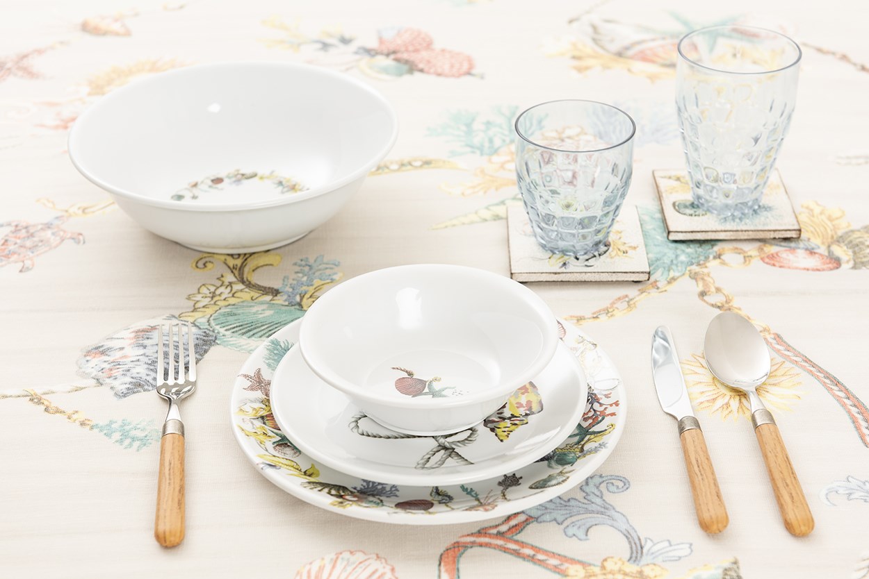 Baskılı Masa Örtüsü Shelly DN0581 Bej