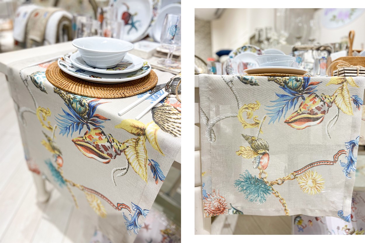 Baskılı Masa Bandı Shelly DN0581 Bej