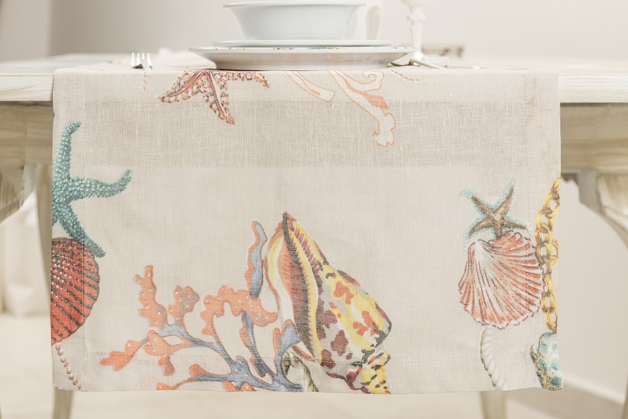 Baskılı Masa Bandı Shelly DN0581 Bej