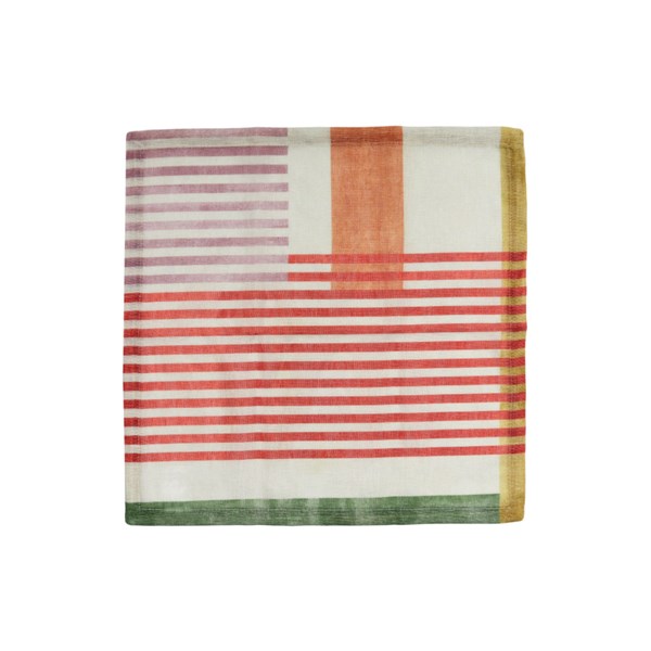 Printed Napkin Striped,Set of 4,45*45 Cm Renkli