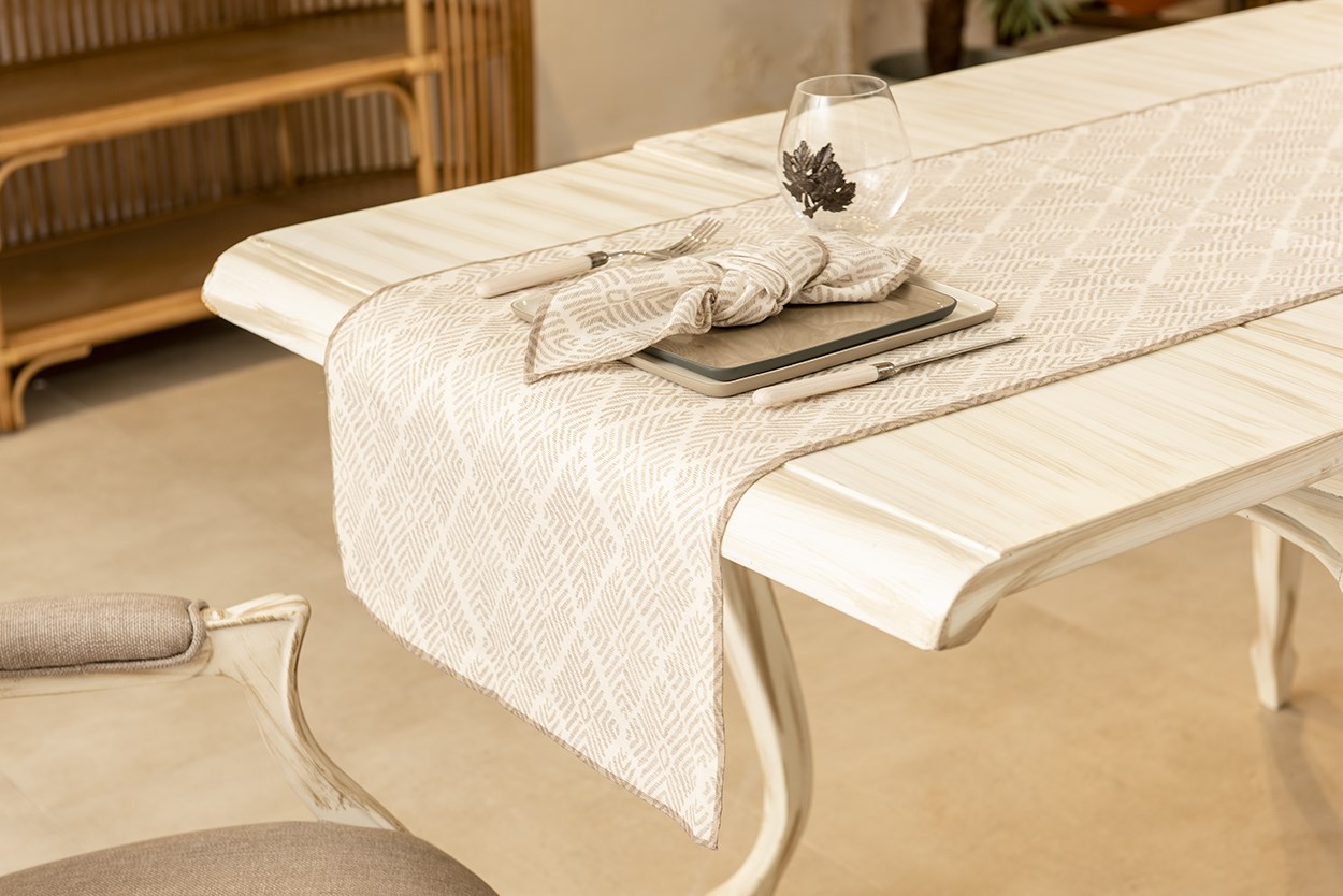 Baskılı Masa Bandı Vega Bej