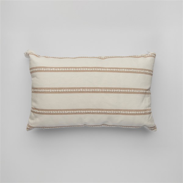 Cushion Woven Striped White-Beige