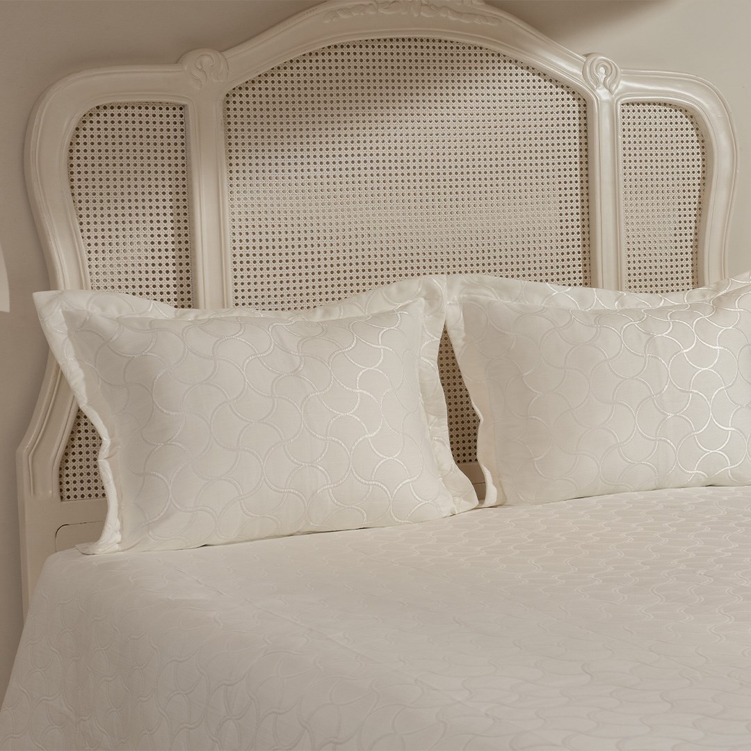 Yatak Örtüsü Çift Kişilik Peony JP4411 Kırık Beyaz