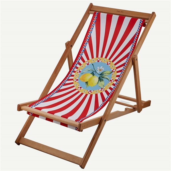 Capri Red Blue Wooden Chaise Longue 95 cm CASCAP2RD 