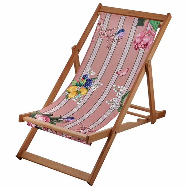 Blossom Pink Flower Patterned Wooden Chaise Lounge CASBLO1PK 