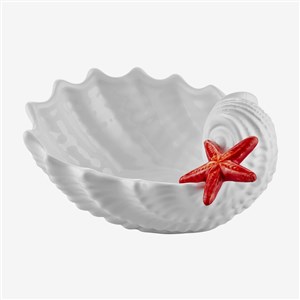 Edelweiss Italy Frutti Di Mare White Ceramic Serving Plate 20*17 cm EW3111B