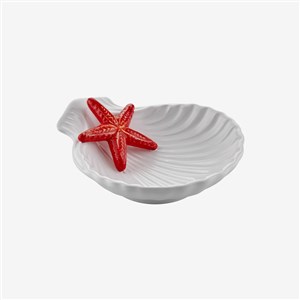 Edelweiss Italy Frutti Di Mare White Ceramic Serving Plate 15*13 cm EW3124B