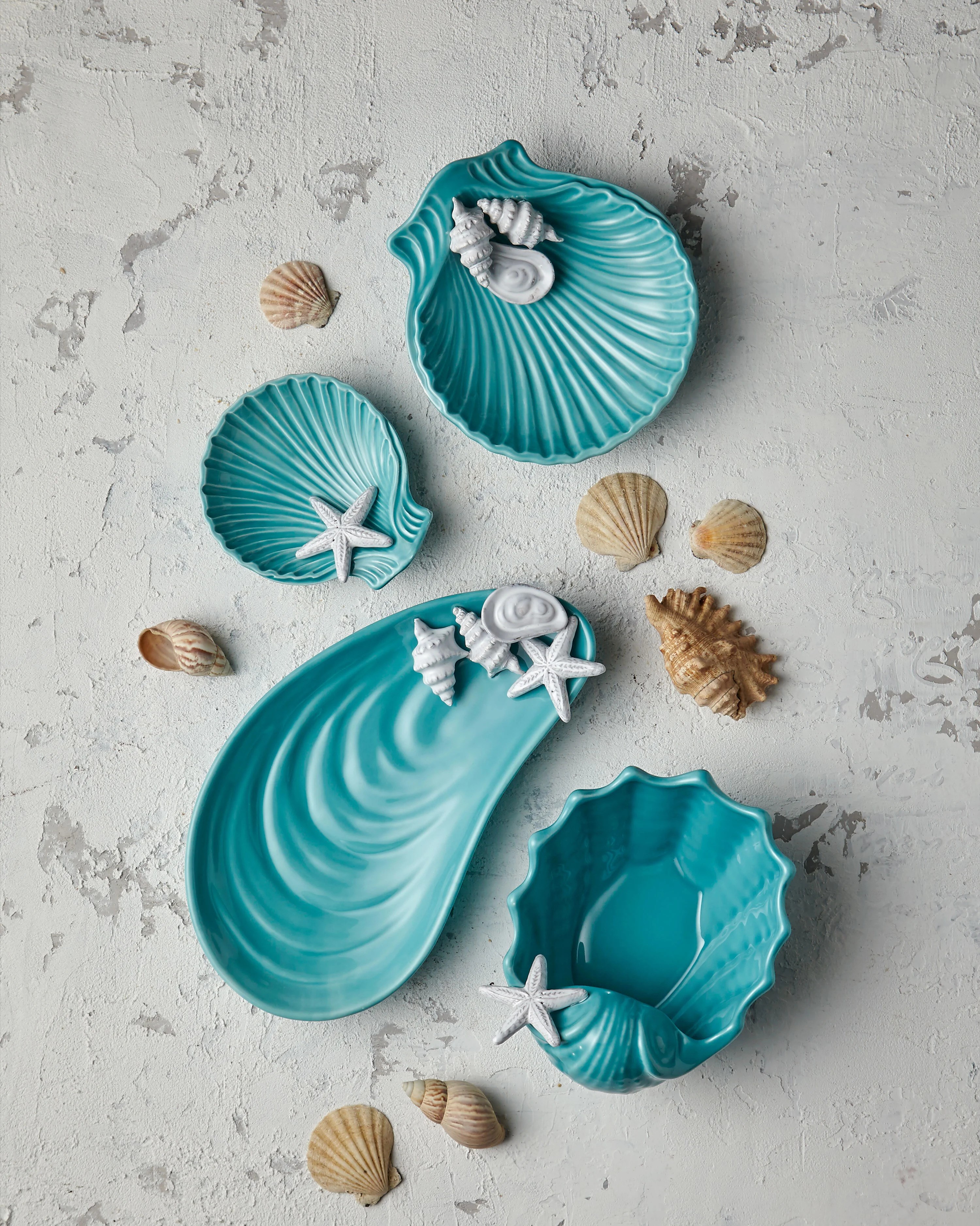 Edelweiss Italy Frutti Di Mare Blue Ceramic Serving Plate 20*17 cm EW3111T 