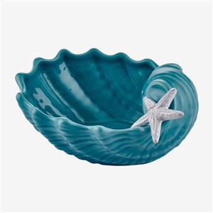 Edelweiss Italy Frutti Di Mare Blue Ceramic Serving Plate 20*17 cm EW3111T