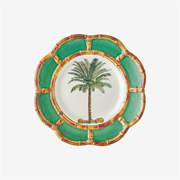 Chiara Alessi Bamboo Green-White Melamine Breakfast Plate 23 cm CAMGG1279GW