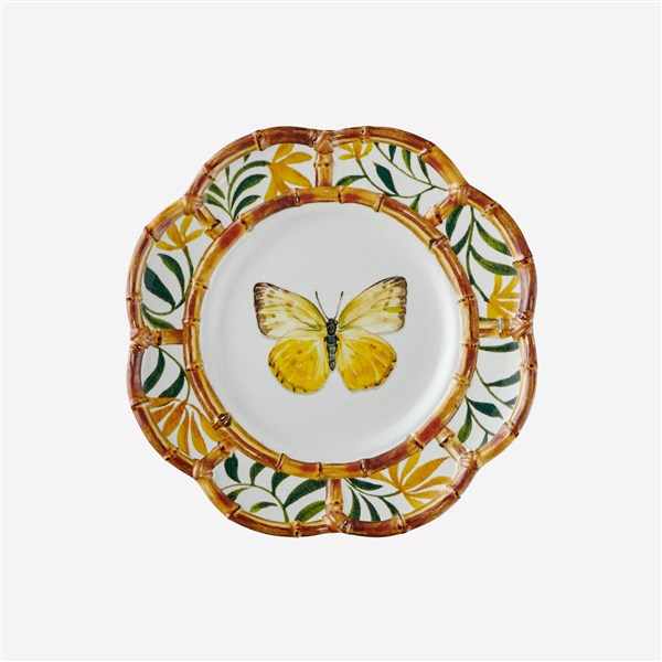 Chiara Alessi Bamboo Red Melamine Butterfly Breakfast Plate 23 cm CAMGG1279BF